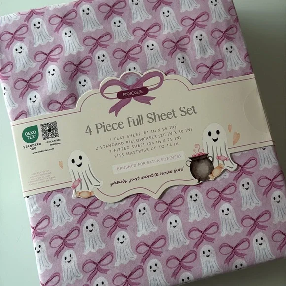 New Envogue Pink Ghost and Bows Full Sheet Set ghost 👻 - Picture 4 of 13